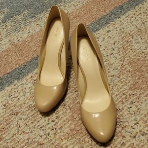 Nine West Nude Kristal Platform Pumps